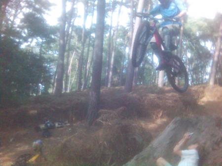 Sam en train de faire la dirt dans SON bois